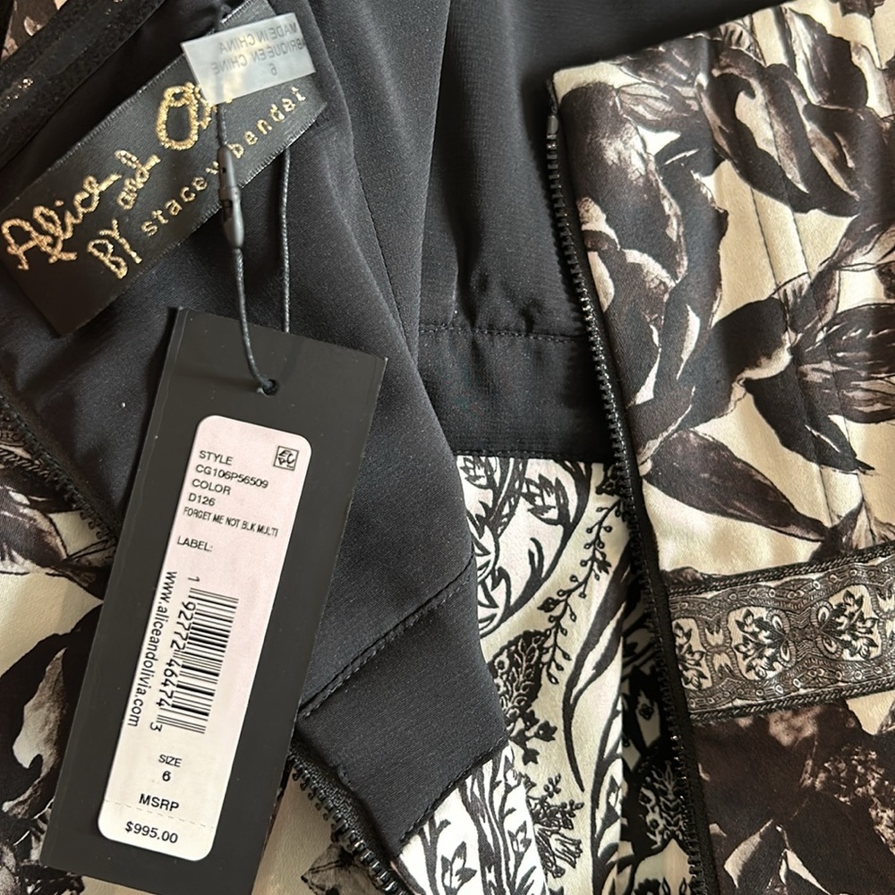 NWT!!! Alice & Olivia Florence High Low Gown Maxi w/Elevated Floral Print - Picture 12 of 15